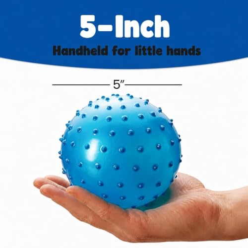 Bedwina Mini Knobby Balls - Bulk 5 Inch Sensory Balls and Spiky Massage Stress Balls with Pump, Fun Bouncy Ball Party Favors - style: 12-Pcs
