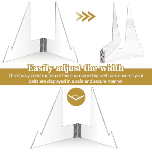 Primst Acrylic Championship Belt Display Stand – Stable Triangle Design, Heavy-Duty & Easy to Assemble, Universal Holder for Wrestling, Taekwondo, Boxing Title Belts