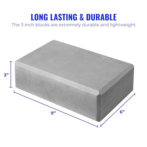 3 in Foam Bulk Yoga Blocks, 10 Pack - color: Cool Gray