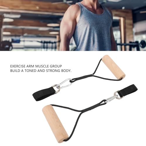 Pull Up Handle Strength Trainer, Wooden Gymnastic Rings Portable Gymnastic Hanging Rings Non Slip Gym Rings with Storage Bag for Outdoor Home Gym