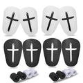 Mini Shin Guards Soccer Age 4-6, Small Protective Gear with Fixed Straps | 2/4 Pairs Tiny Cross printed design Shin Pads Extra Small Protective Equipment Calf Protective Gear for Kids Boy girls Player - color: White+Black-4pairs, size: X-Small