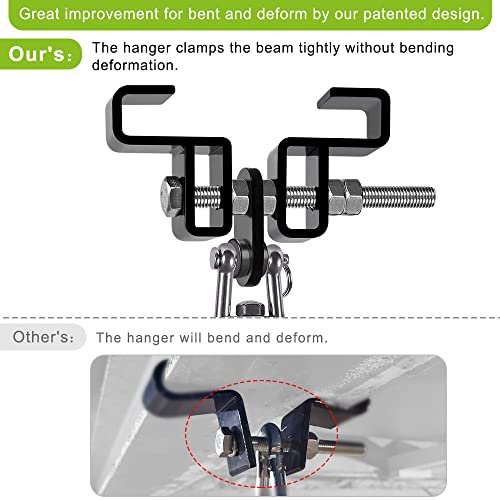 SELEWARE Heavy Duty Punching Bag Hanger and Beam Clamp for Boxing, Muay Thai, MMA - color: B. Beam Clamp with Swivel & Carabiner (2 Pack)