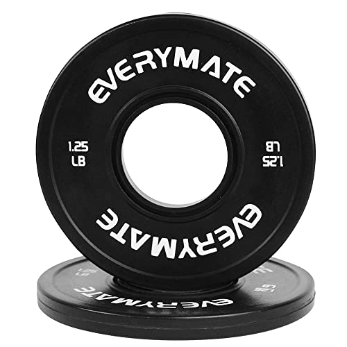 EVERYMATE Change Weight Plates 1.25LB 2.5LB 5LB Set Fractional Olympic Bumper Plates for Cross Training Steel Insert Strength Training - color: 1.25 LBx2, size: Black