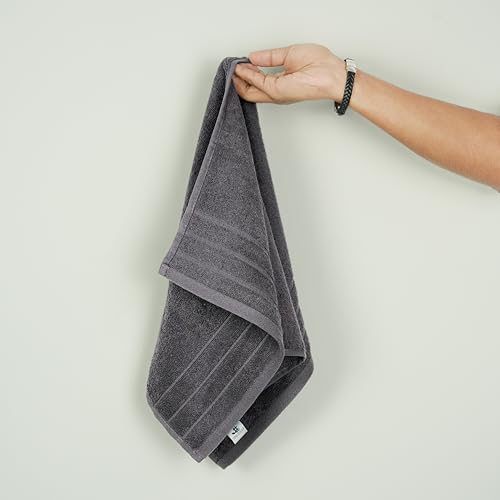 Tens Towels Pack of 6 Hand Towels, 100% Cotton, Lighter Weight, Quick to Dry, 16 x 28 Inches, Super Soft & Absorbent, Perfect for Bathroom & Kitchen, Dark Grey - color: Dark Grey