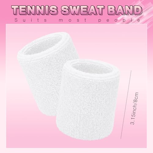Willbond Wrist Sweatbands, Sports Sweatbands for Competition, Sweat Absorbent, for Basketball, Tennis, Football, Running and Work (Pack of 6) - color: Black,White ,Light Pink