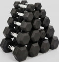 5-100 lb Rubber Hex Dumbbell Set - size: 550 lb