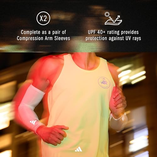adidas Climacool Compression Arm Sleeves - color: White, size: Adult Small/Medium