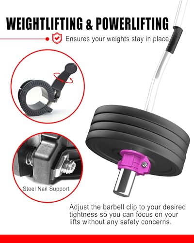 Olympic Barbell Clamps 2 inch Adjustable Barbell Clips Quick Release Pair of Locking Weight Clips for Bars - color: Rose