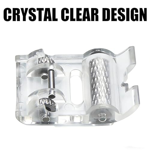 4 Pcs Roller Sewing Machine Presser Foot, Low Shank Snap-On Compatible with Singer Brother Janome Juki & More Sewing Machines, Ideal for Fabric Sewing & Craft Projects