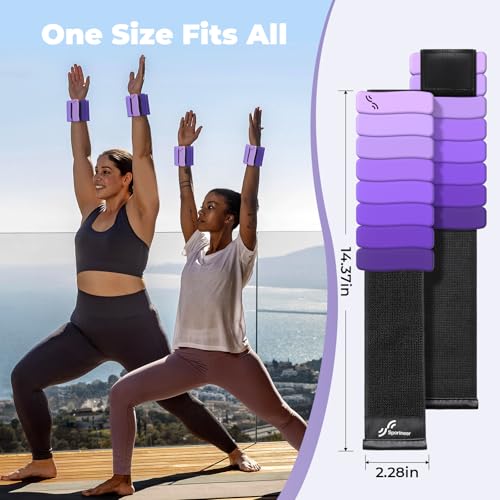 Sportneer Wrist & Ankle Weights for Women & Men Set of 2 (1LB/2LB Each) - Soft Silicone Arm & Leg Weights for Pilates, Yoga, Walking, Barre, Home Workout, Water Aerobics - color: Halo Violet, size: 4 Lb Pair (2 Lb Each)