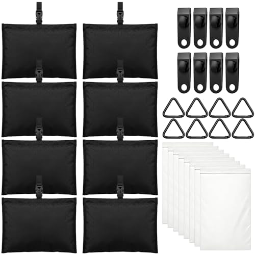 ZEAYEA 8 Packs Sand Bags for Boat Covers, 600D Marine Grade Oxford Fabric Weight Bags with Tarp Clips and PE Bags, Sandbag Mooring Kit for Outdoor Cover Stability