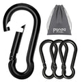 Pixel Panda Heavy Duty Carabiner 1000lbs for Gym & Outdoor - color: 4pcs-3.15inch Black