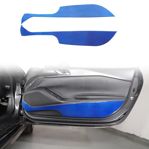 Soft Carbon Fiber Car Door Anti Kick Pad Trim Cover Compatible with Mazda MX-5 Miata 2016-2025+, Door Protector Mat Anti Dirty Anti Collision Stickers Interior Accessories (Blue) - color: Blue