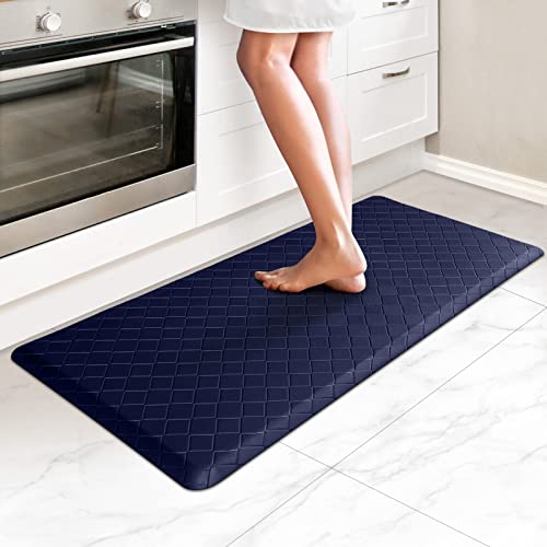 HappyTrends Kitchen Runner Rugs Anti-Fatigue mats,17.3"x 39",Non Slip Waterproof Ergonomic Comfort Mat for Kitchen, Floor Home, Office, Sink, Laundry,Blue - color: Blue, size: 39"L x 17.3"W x 0.5"Th