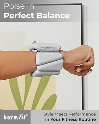 Pilates Weight | Wrist & Ankle Weights for Women | Weighted Bangles | 1LB/ 2LB Each (Set of 2) - color: Gray, size: 1 LB