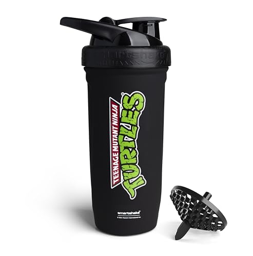 Smartshake TMNT Reforce Stainless Steel Protein Shaker Bottle - Non Insulated Unisex Gym Bottle | Metal Shaker Bottles - 900 ml | 30 oz - Leakproof Screw-on Lid - BPA Free | New Black - color: New Black