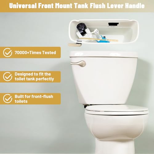 Lydia's Deal Toilet Handle Replacement Kit, Adjustable Front Mount Toilet Tank Flush Lever with Lock Nut, Fits Most Front-Mount Standard Toilets, Easy DIY Install, Toilet Repair Kit (Brushed Nickel) - color: Brushed Nickel