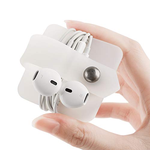 Silicone Earphone Organizer Earphone Wrap Winder Headphone Cord Organizer Wrap Winder Manager/Cable Winder(Transparent, 1 Piece) - color: Transparent