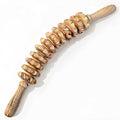 Wooden Curved Handheld Roller Stick Massager - 12 Rollers Wood Therapy Tool for Trigger Point, Fascia & Cellulite Reduction, Lymphatic Drainage, Muscle Tension Relief & Body Shaping (Wood Grain) - color: Wood Grain-12 Rollers