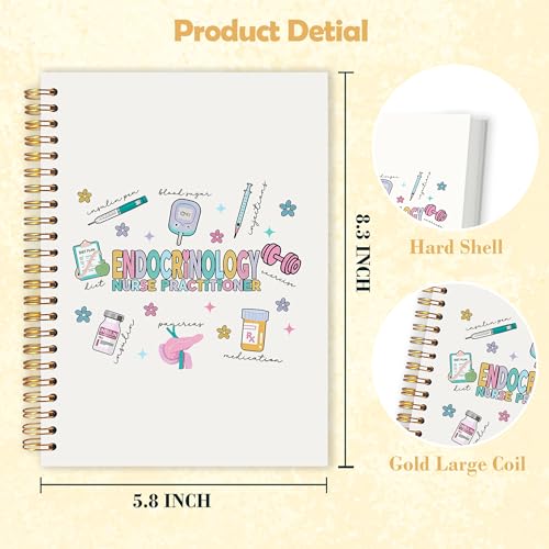Endocrinology Nurse Practitioner Spiral Notebook 5.5x8.3 in, Nurse Practitioner Gifts for Women, Colorful Medical Hardcover Notebook Journal Gifts for Women Work - color: Colorful Medical