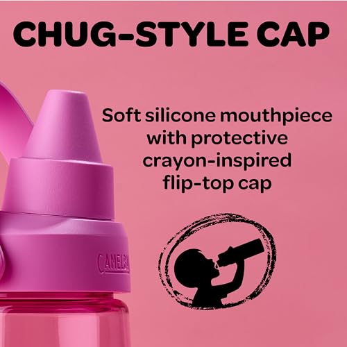CamelBak Crayola Chug Insulated Stainless Steel Water Bottle, Cold Retention Design with Spill Resistant Chug Lid for Everyday Hydration, 16oz, Carnation Pink - color: Carnation Pink