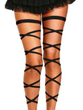 Rave Leg Wraps Elastic Garter Plus Size Leg Straps Music Festivals Outfits for Women - color: Black