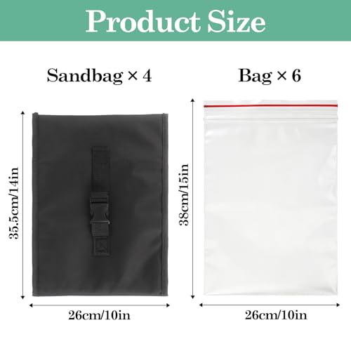 Klmnop 4PCS Sports Net Sandbags, Weighted Anchor Bags for Baseball Nets, Soccer Goals, Golf Nets, Football & Hockey Nets, Small Sand Bag for Weight Stability