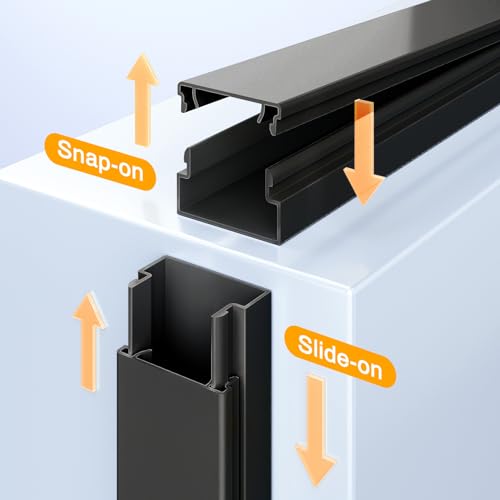 Cable Hider, 157in Delamu Cord Hider Wall for Wall Mounted TV, Wire Hider Kit, Paintable Cable Concealer Raceway Management for Home & Office, 10XL15.7 W0.95 H0.55in, Black - color: Black, size: 157in L x 0.95in W x 0.55in H