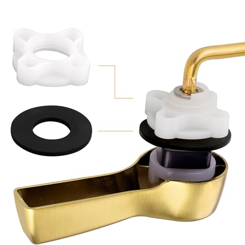 Hibbent Universal Metal Side Mount Toilet Handle Replacement Kit, Brass Toilet Flush Tank Lever with Stainless Steel Flapper Chains for Most Toilets, Brushed Gold - color: Brushed Brass, style: Side Mount