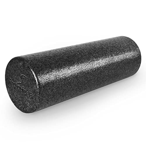 ProsourceFit High Density Foam Rollers 18 - inches long, Firm Full Body Athletic Massage Tool for Back Stretching, Yoga, Pilates, Post Workout Muscle Recuperation, Black - color: Black, size: 18"H x 6"D