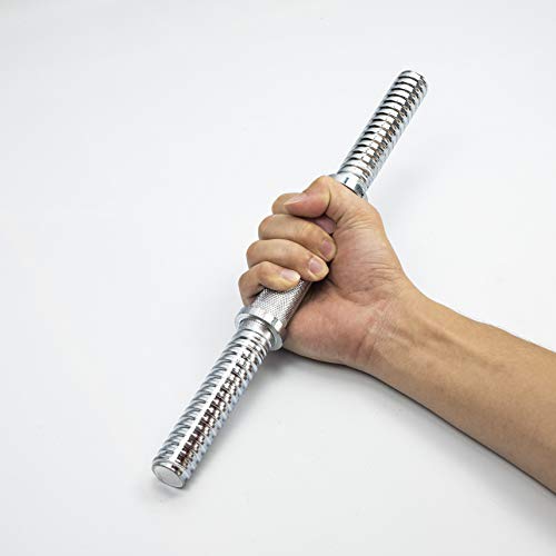 Threaded Dumbbell 12.6/14.2/15.7/18.1/19.7inch(30/35/40/46/50cm) Handles/Adjustable Dumbbell Bar Handles - Fit 1 inch Standard Weight Plate - Weightlifting Accessories - Sold in Pair - size: 15.7 inch