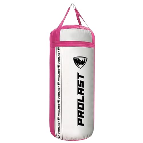 4Ft XL 135Lb Heavy Punching Kicking Bag for Adults, Boxing, MMA, Martial Arts, Muay Thai, Strength Training Equipment - color: White / Pink, size: Unfilled