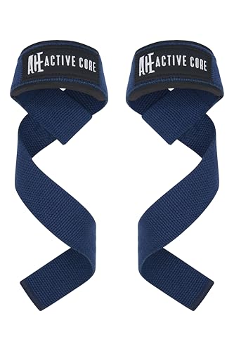 Lifting Wrist Straps for Weightlifting, Weight Lifting Straps Gym Strength Training, Neoprene Padded Wrist Support, Deadlift Straps for Men & Women, 22.5 Inch Cotton - color: Navy Blue