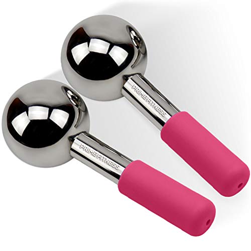 Ice Globes for Facials | Unbreakable Steel Cooling Roller | Cryo Sticks for Face | Massager for Face Neck & Eyes | Skin Care for Dark Circles, Puffiness, Wrinkles, Collagen Production (Pink) - color: Pink