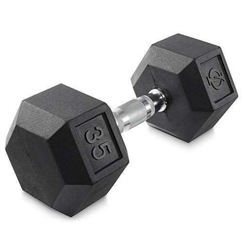Philosophy Gym Rubber Coated Hex Dumbbell Hand Weights - style: 35 lb - Single