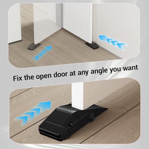 AIMAXINKE Funny Tesla Cybertruck Door Stoppers for Bottom of Door, Anti-Slip Rubber Heavy Duty Door Stop Wedge, Large Doorstop 2 inches High Gate Holder Suits Any Floor＆ As a Gifts - color: Black-1pack-Rubber