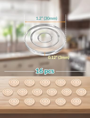 NiHome 16-Pack Non-Slip Cutting Board Feet, Self-Adhesive Silicone Pads | Washable & Reusable 1.2 Inch Oversized Design, No Screws Needed, Protects Countertops for Trays, Furniture & Chairs - size: 1.2 Inch