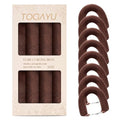 Heatless Curls Overnight Hair Care Set - Jumbo Velvet Hair Curlers | No Heat Hair Rollers for Women, Comfortable Sleep-In Hair Rollers with Satin Scarf, No Heat Damage Curling Rods for All Hair - color: Brown-8PCS