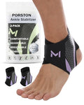 2-Pack Ankle Brace for Men & Women,Adjustable Lace up Ankles Sock,Basketball Ankle Stabilizer with Straps,Orthopedic Compression Sleeve for Plantar Fasciitis Relief,Tendonitis,Sprained (Purple) - color: Purple