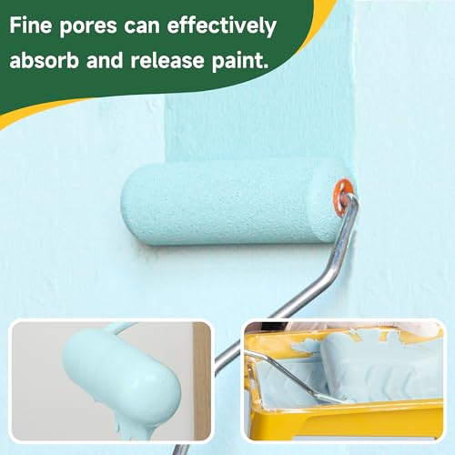 VOOMEY Foam Paint Roller,Small Paint Rollers 4 inch,White Paint Roller Covers,48 Pack,Perfect for Refinish Small Corners,Such as Tables, Window Edges, Fences,Cupboards - style: 4 inch 48 pack