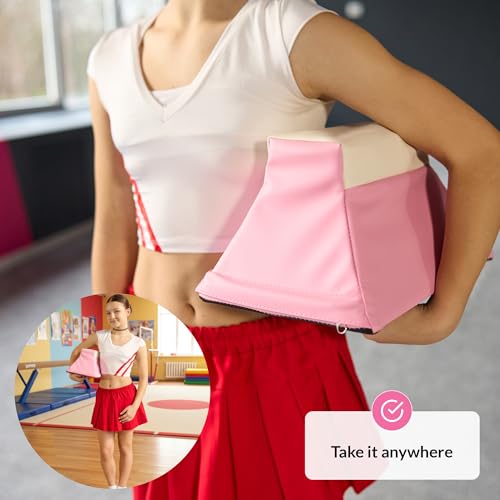 Stunt Trainer Stand for Cheerleading | Portable Cheer Balance Trainer | Stunting Flyer Practice Platform | Lightweight Gymnastics Balance Block | Cheerleading Equipment for Safe Skill Training - color: Pink v2