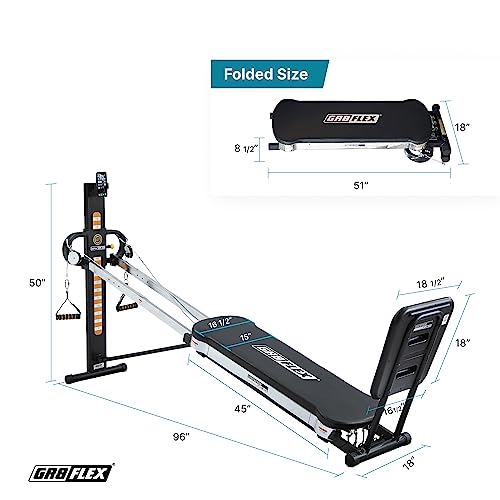 GR8FLEX Performance Gym for Total Over 100 Exercises, Multi-Functional Workout Machine, High Performance Strength Training, Cardio, and Full Body Fitness Equipment for Home Use - style: Carbon Fiber Black Model