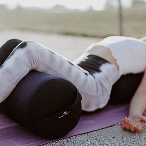 Hugger Mugger Round Yoga Bolster - Firm Round Shape, Higher Profile, Great Under Knees, Soft Support, Handmade in The USA - color: Olive