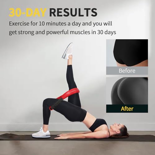 Hip and Core Resistance Loop Bands for Glute Workouts and Stretching | Resistance loop system designed for hip, core, and glute stretching, fitness, and workout routines - color: Red - 40 lbs