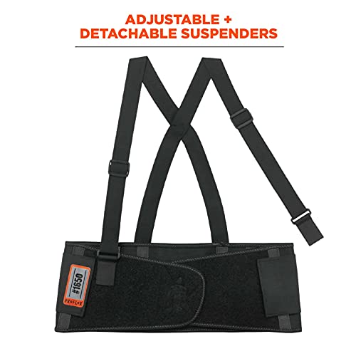 Ergodyne ProFlex 1650 Back Support Belt, 7.5" Elastic, Adjustable, Removeable Straps (Pack of 2) - size: X-Small (Pack of 2)