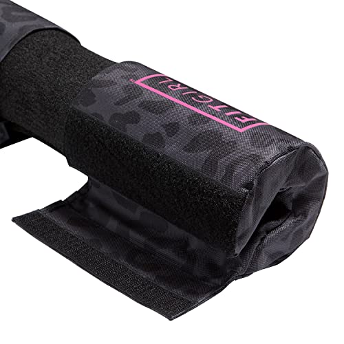 FITGIRL - Squat Pad and Hip Thrust Pad for Leg Day, Barbell Pad Stays in Place Secure, Thick Cushion for Comfortable Squats Lunges Glute Bridges, Olympic Bar and Smith Machine - color: Black Leopard (Deluxe)