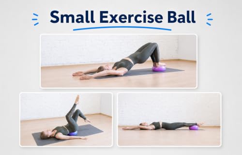 CIZEBO 6" Pilates Ball, Small Exercise Ball & Air Pump Yoga Core (8" Opt) - color: Purple, size: 8 inch