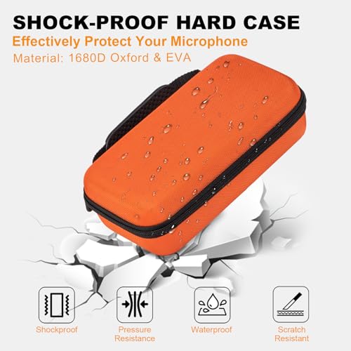 Wireless Microphone Case Compatible with JBL Wireless Two Microphone System, Handheld Dual Mic Travel Bag for Singing or Karaoke for Receivers, Adapters, AA Batteries- Lighting Orange(Box Only) - color: Lighting Orange