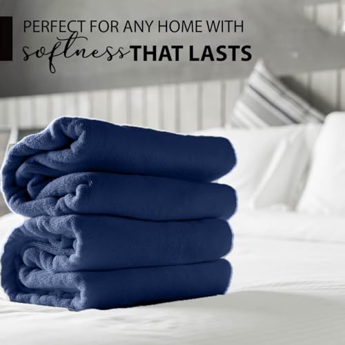 KAHAF COLLECTION 100% Cotton Bath Towels, Navy 24x48 Pack of 6 Towels, Quick Dry, Highly Absorbent, Soft Feel Towel, Gym, Spa, Bathroom, Shower, Pool, Luxury Soft Towels (24x48-6 Pack, Navy) - color: Navy, size: 24x48 - 6 Pack