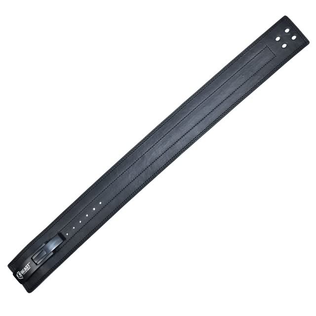 Beast Power Gear Weight Lifting Belt Lever Buckle 10MM 13MM Thick & 4 Inches Free Strap Weightlifting, Powerlifting, Deadlifts, Squats Men Women - color: Real Black, size: XX-Large